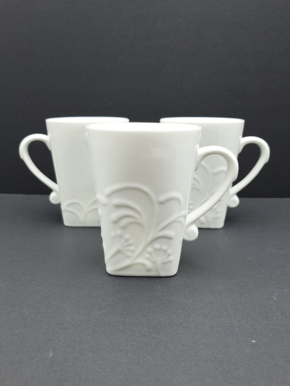 Corelle Cherish Mugs Corelle Boutique Porcelain Embossed Floral Mugs